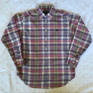 R.L. Pastel Plaid Button Up Shirt (10-12)